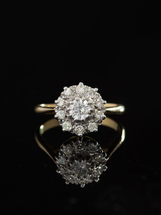 vintage cluster engagement rings