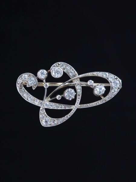 Art Nouveau Diamond Brooch