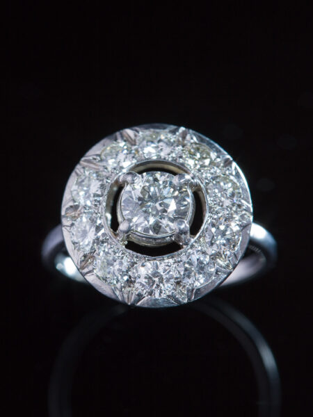 Vintage Diamond Halo Cluster Ring