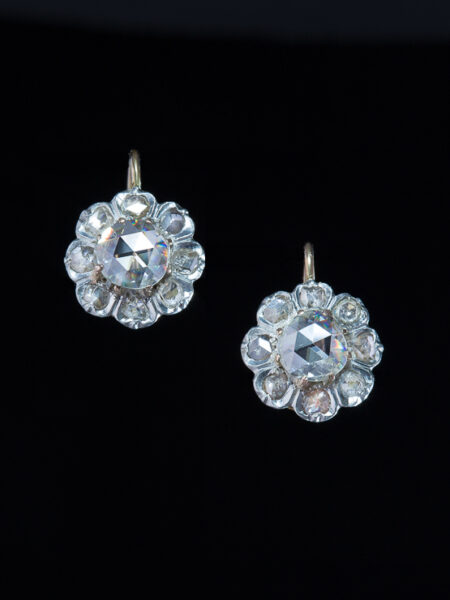 Victorian Timeless Diamond Flower Earrings